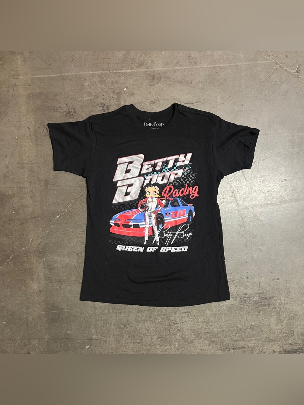 Betty Boop Black 'Queen of Speed' Racing Graphic Tee